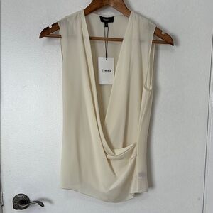 Theory Silk Drape Top S
